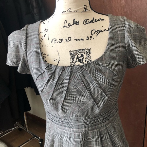 Manoukian Plaid Dress Pleat Detail On Bodice - Picture 5 of 6